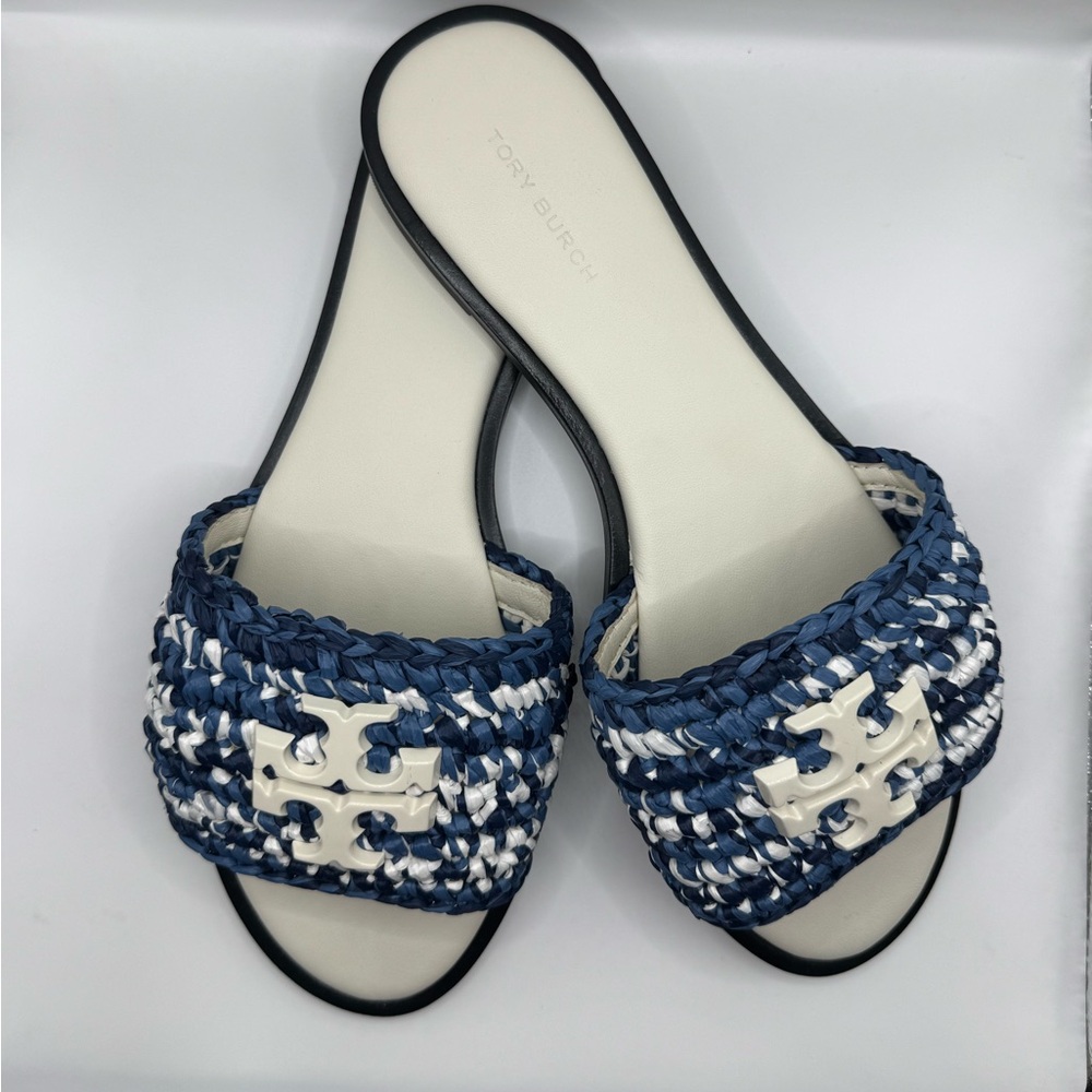 Tory Burch Everly Woven Slide Sandals – Size 8 – NEW With Box